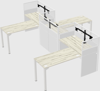 L-shape cubicles
