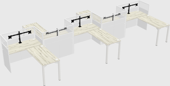 L-shape cubicles