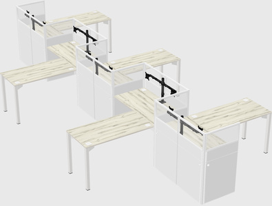 L-shape cubicles