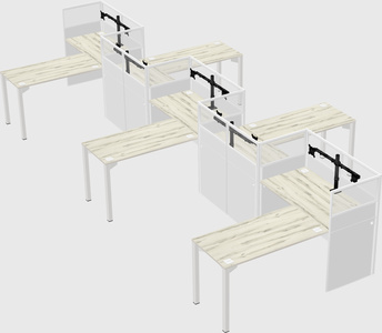 L-shape cubicles