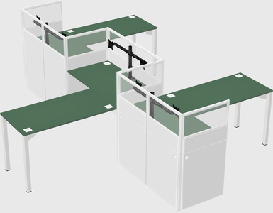 L-shape cubicles