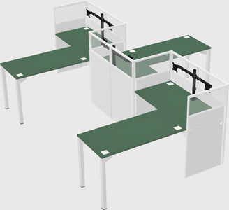 L-shape cubicles