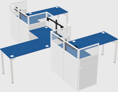 L-shape cubicles