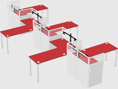 L-shape cubicles