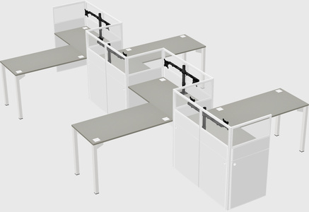 L-shape cubicles
