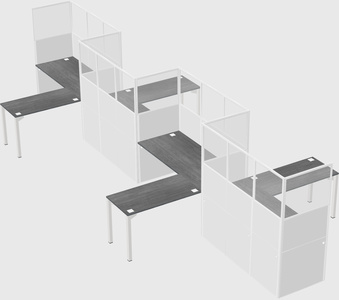 L-shape cubicles