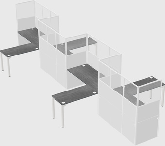 L-shape cubicles