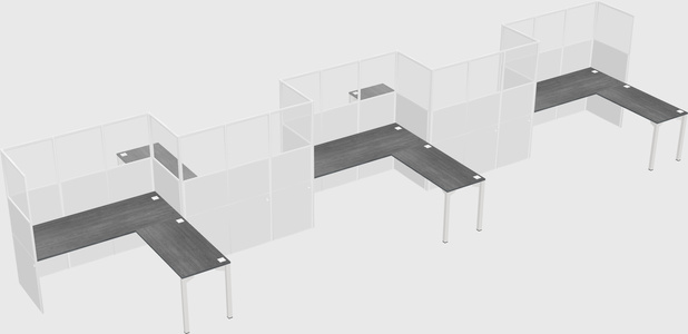 L-shape cubicles