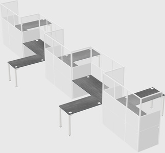 L-shape cubicles