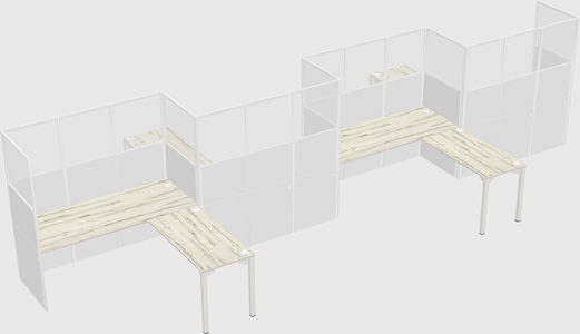 L-shape cubicles
