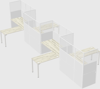 L-shape cubicles