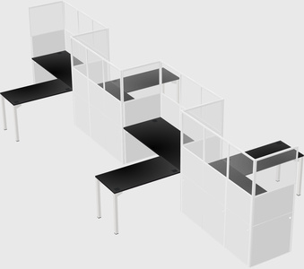 L-shape cubicles