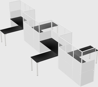 L-shape cubicles