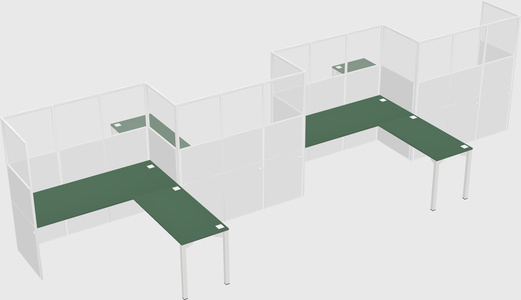 L-shape cubicles