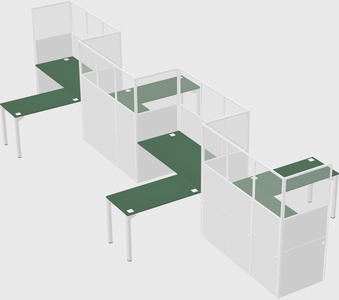 L-shape cubicles