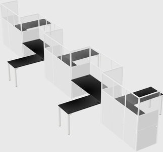 L-shape cubicles
