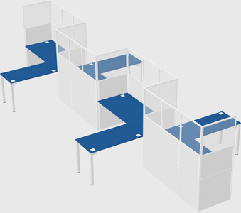 L-shape cubicles