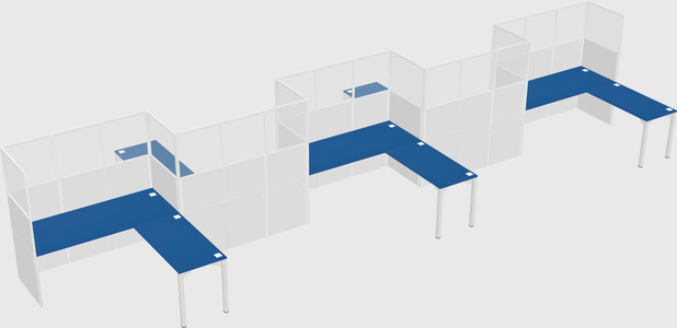L-shape cubicles
