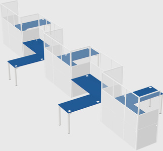 L-shape cubicles