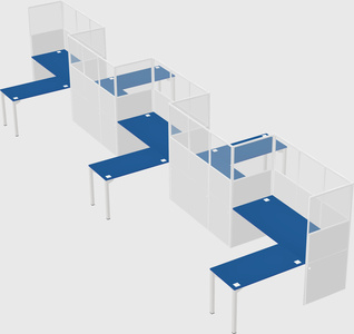 L-shape cubicles