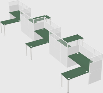 L-shape cubicles