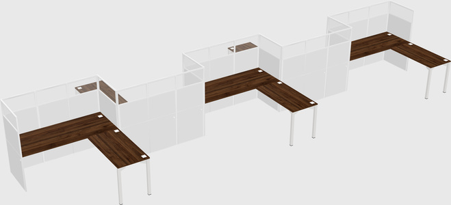 L-shape cubicles