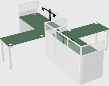 L-shape cubicles