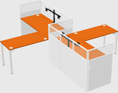 L-shape cubicles
