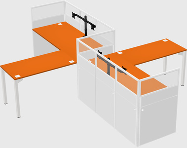L-shape cubicles