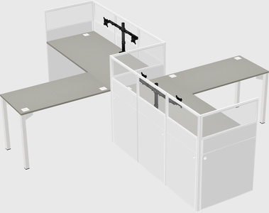 L-shape cubicles