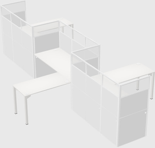 L-shape cubicles