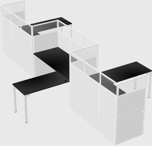 L-shape cubicles