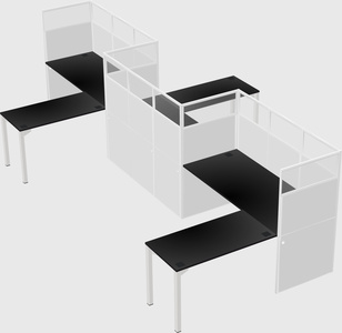 L-shape cubicles