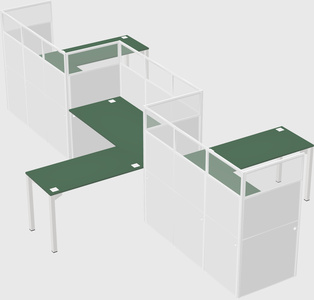 L-shape cubicles