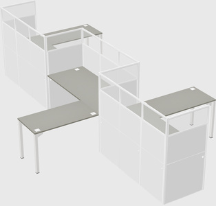 L-shape cubicles