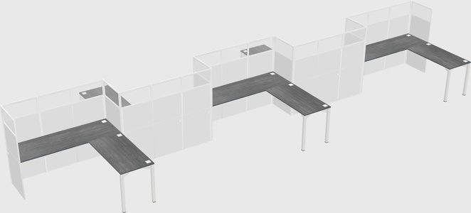 L-shape cubicles