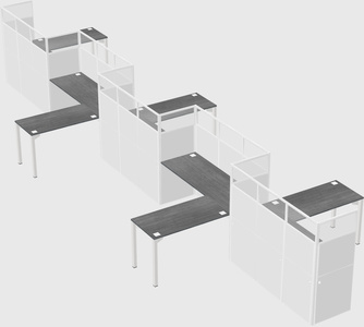 L-shape cubicles