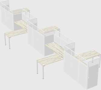 L-shape cubicles