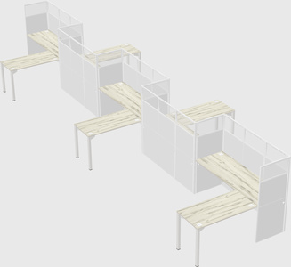 L-shape cubicles