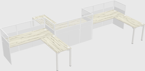 L-shape cubicles