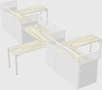 L-shape cubicles