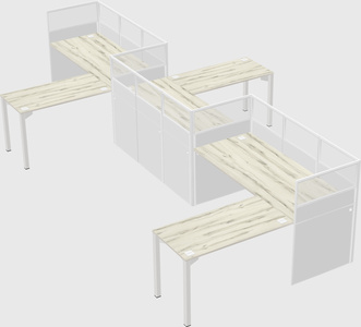 L-shape cubicles