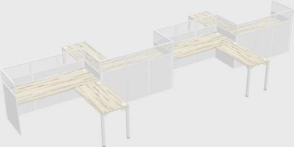 L-shape cubicles