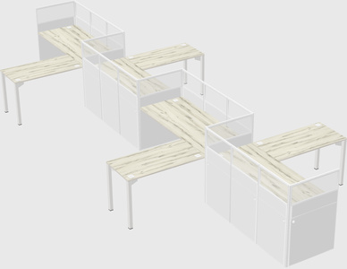 L-shape cubicles