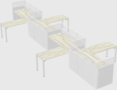 L-shape cubicles