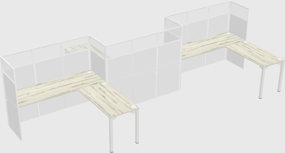 L-shape cubicles