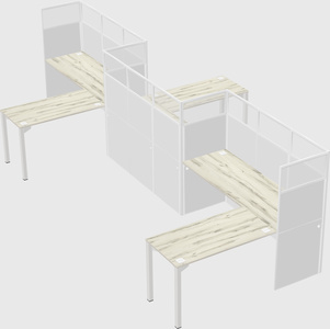 L-shape cubicles