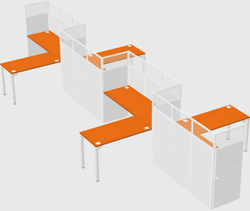 L-shape cubicles