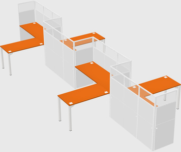 L-shape cubicles