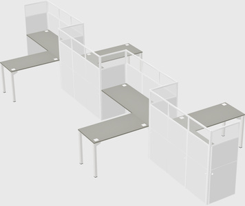 L-shape cubicles